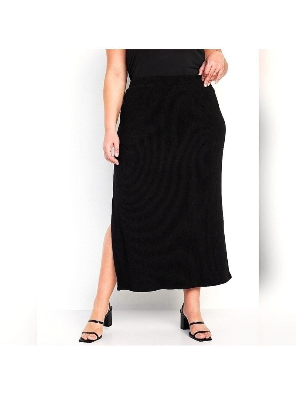 3X • Old Navy • High-Waisted Rib-Knit Maxi Skirt